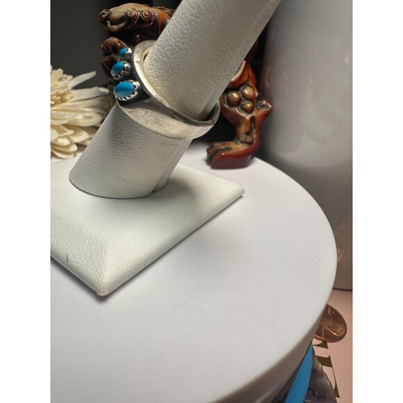 Sterling Silver Turquoise Band Ring - Picture 3 of 5